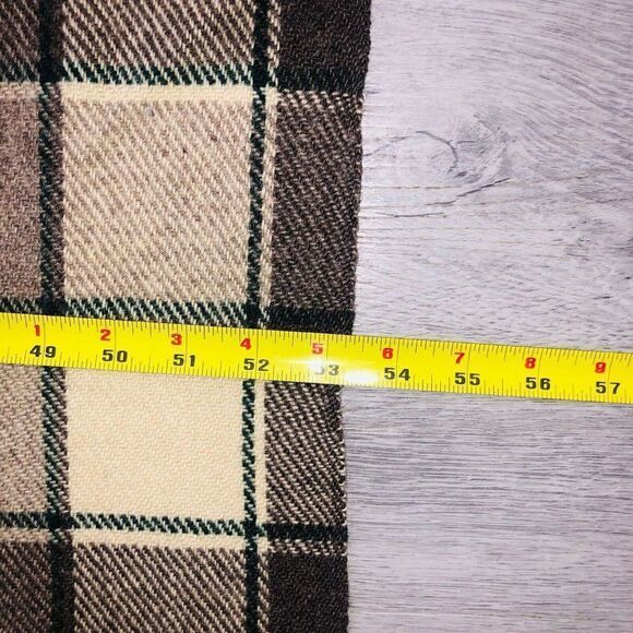 Vintage Pendleton Throw Wool Blanket Plaid With Fringes Brown  70"  X  53" - Picture 6 of 9